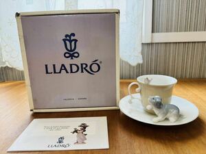 【未使用】LLADRO リヤドロ 6046 犬と小鳥 カップ&ソーサー C/S C&S 置物 