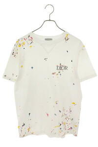 ディオール DIOR 21SS 183J686A0554 サイズ:S ペイントプリントロゴ刺繍オーバーサイズTシャツ 中古 SB01