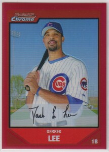 MLB DERREK LEE 2007 Bowman Chrome Red Refractors / 5 枚限定 PRIZM デレク・リー レッド リフラクター カード プリズム カード