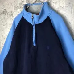 YK79 古着　ハーフジップ　バイカラー　IZOD 90s Y2K