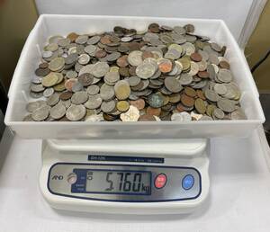 【1円スタート】外国銭 古銭 まとめ 大量 総重量約5.76kg 通貨 硬貨 コレクション 中国 アメリカ 