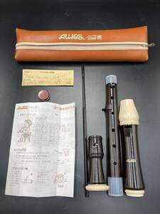 AULOS　アウロス　アルトリコーダー　リコーダー　209B　E　トヤマ楽器　学校用品　管楽器　音楽　中古　美品　現状品　ブラウン＊A1493＊