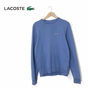 1K1196-N◆ LACOSTE ラコステ スウェットシャツ トレーナー ロゴ刺繍 トップス ◆ sizeS ネイビー 大きめ コットン100 古着