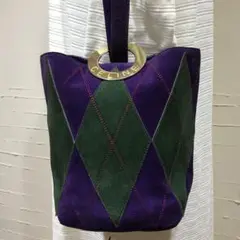 激レア VINTAGE OLD CELINE アーガイル柄 ワンショルダーバッグ