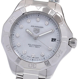 タグホイヤー TAG HEUER WBP1313.BA0005 アクアレーサー ソーラーグラフ 11Pダイヤ ソーラー レディース 美品 _845869