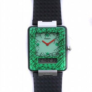 ティソ TISSOT 腕時計 ウォッチ デジタル アナログ two timer スクエア 文字盤緑 グリーン 黒 ブラック /KW ■GY11 メンズ レディース