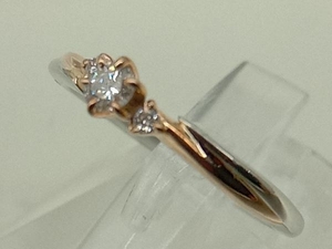 【Pt900】【K18】金 ゴールド 白金 プラチナ 約11号 ダイヤモンド0.13ct レディース 貴金属 アクセサリー ジュエリー 中古