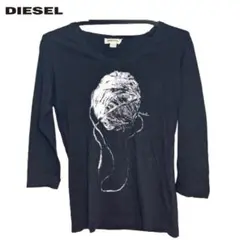 最終値下 DIESEL ディーゼル レディース Tシャツ 穴あり 七分 黒 XS