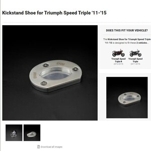 40%OFF★R&G キックスタンドシュー サイドスタンドシュー TRIUMPH SPEED TRIPLE 1050 2011 2015 トライアンフ スピードトリプル PKS0042SI