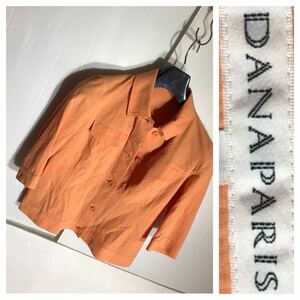 DANAPARIS ダナパリス リマージュライカ 日本製 楊柳 凹凸 七分袖 シャツジャケット オレンジ 38 M程度