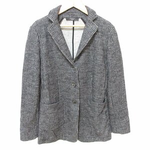 美品 WEEKEND Max Mara ウィークエンドマックスマーラ グレンチェック柄 シングル テーラードジャケット コート ダークグレー ◆