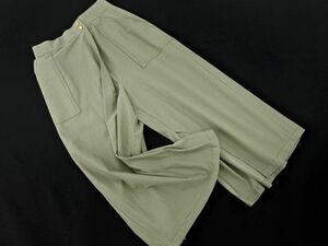 qualite カリテ アバハウス リネン混 ワイド パンツ size36/カーキ ■◇ ☆ eca8 レディース