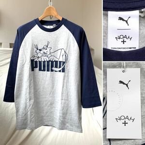 新品レア PUMA プーマ x Noah ノア コラボ スーパープーマ ロゴ プリント ラグラン Tシャツ M メンズ Raglan T-shirt 希少 送料無料