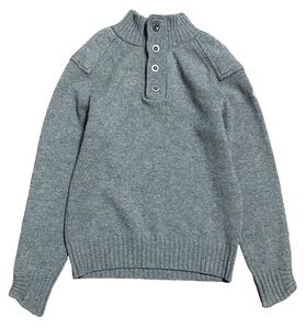 国内品 MONCLER MAGLIONE TRICOT LUPETTO モンクレール ロゴワッペン付き ウール ニットセーター グレー XL