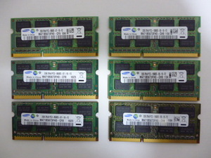 送料無料!! 980円即決!! 6枚合計12G SAMSUNG 2R×8 PC3-10600S 2G×3枚 + 2R×8 PC3-8500S 2G×3枚 動作品 中古