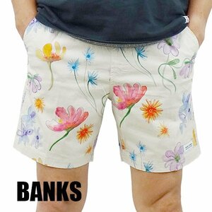 新品未使用 Mサイズ BANKS/バンクス FLUER ELASTIC BOARDSHORTS BONE 男性用 サーフパンツ ボードショーツ サーフトランクス 海パン