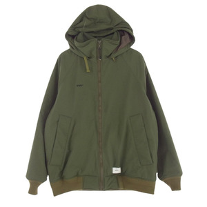 WTAPS ダブルタップス 19AW 192BRDT-JKM02 INCOM JACKET インカム バックロゴ フーデット 裏起毛 ジャケット カーキ系 3【中古】