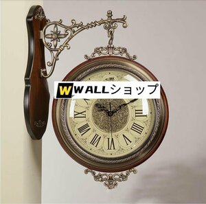 美品 ヨーロッパの両面時計　復古　デコレーション 簡約　豪華　時計