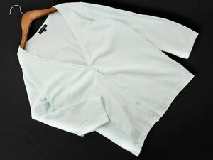 INDIVI インディヴィ 大きいサイズ Vネック カーディガン size44/ミント ■◇ ☆ efc1 レディース