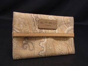 ■美品■ ETRO エトロ ナイロン ペイズリー柄 ティッシュケース ティッシュカバー ベージュ系 DD4137