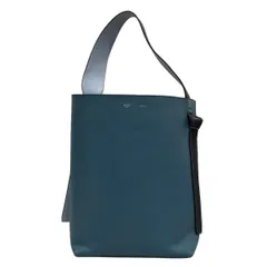 CELINE(セリーヌ) ショルダーバッグ美品  ツイステッドカバスモール ブルーグリーン×黒 レザー