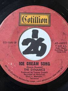 1969 制作トミー・コグビル演奏メンフィス・ボーイズ THE DYNAMICS ICE CREAM SONG / THE LOVE THAT I NEED 両面VG++ 