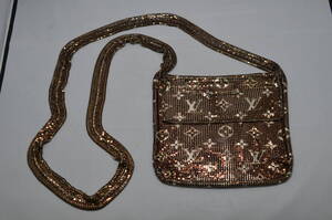 【大黒屋】★未使用★ LOUIS VUITTON ルイヴィトン モノグラム メッシュ フランシス ショルダーバッグ スパンコール ブラウン M92288 