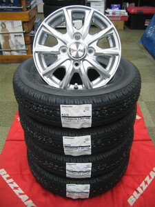 ブリヂストン 新品 国産 サマー タイヤ K370 145/80R12 LT 80/78N ＆ アルミホイール 新品 4本 送料無料 自宅配送OK キャリィ、エブリイ