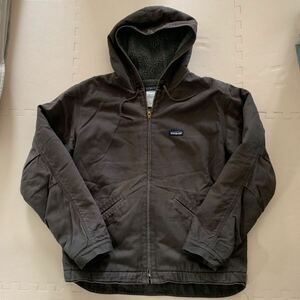 希少【Patagonia】パタゴニア ラインド キャンバス フーディ ジャケット L グレー 2008年モデル レアなLサイズ　27160 F8 ブラウン