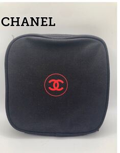 【美品 即日発送】シャネル スクエア ポーチ ブラック CHANEL ロゴ マーク コスメ ココ バッグ コンパクト