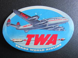 TWA■ロッキード■スーパーコンステレーション■ラゲッジラベル■1950’s　