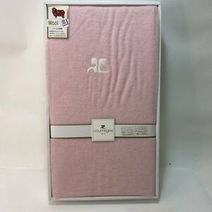 courreges クレージュ ウール混シーツ ピンク系 寝具 未使用 現状品