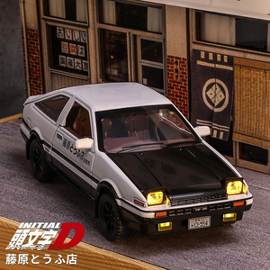 ■■トヨタ トレノ AE86 ミニカー スポーツカー 頭文字D 藤原とうふ店 プレミアムver 1/32 コレクション ボンネットブラック/ホワイト■■