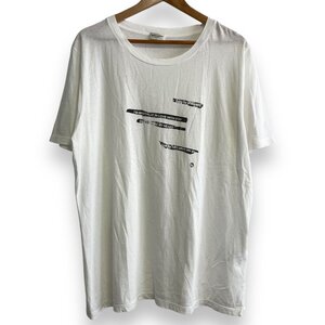 美品 SAINT LAURENT サンローラン プリント 半袖 クルーネック Tシャツ カットソー XXL ホワイト