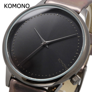 訳有特価！3【KOMONO コモノ】KOM-W2803 新品未使用 メタルグレー カラー メンズ レディース ユニセックス クォーツ ブラック IP WATCH