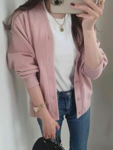 ユニクロ　UNIQLO スウェットカーディガン　男女兼用　M 11 PINK