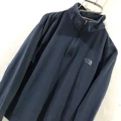 THE NORTH FACE ワンポイント ハーフジップ フリースシャツ 紺 L