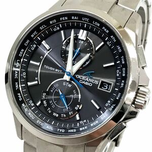 美品 CASIO カシオ OCEANUS オシアナス 腕時計 OCW-T2500-1AJF 電波ソーラー タフソーラー マルチバンド6 チタン カレンダー 動作確認済み