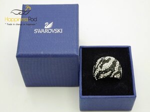 スワロフスキーSWAROVSKI　パヴェ　リング　黒×クリア×シルバー　　　