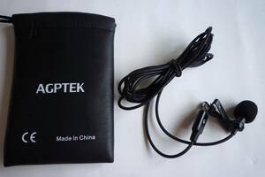 美品 AGPTEK マイク 小型 ミニマイク 小型 ピンマイク 黒 ブラック 外付けマイク ライトニング端子対応 コンデンサー型 iPhone用