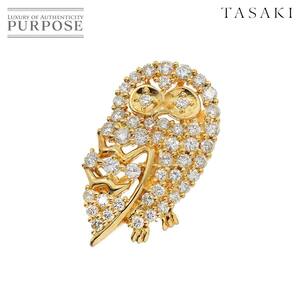 タサキ TASAKI ダイヤ 0.98ct ブローチ K18 YG イエローゴールド 750 フクロウ 田崎真珠 Brooch 90240577