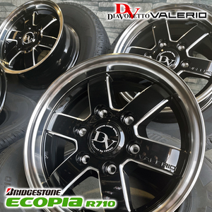 1台限り タイヤホイール4本セット DIAVOLETTO VALERIO 15×6.0J+33 6/139.7 ブリヂストン ECOPIA R710 195/80R15 LT 107/105N ハイエース