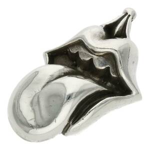 クロムハーツ Chrome Hearts LIPS TONGUE CHARM/リップアンドタンチャーム シルバーネックレストップ 中古 SJ02