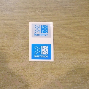 新品 karrimor カリマー ロゴ ステッカー 水色 / 白 7x4 cm 未使用