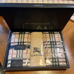 ◯ BURBERRY・ バーバリー・タオルセット・ フェイスタオル2・ウォッシュタオル1・BB0019N・TBF3497233・ベージュ