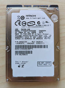 HITACHI 5K250-160 160GB,SATA,2.5インチ HTS545050A7E380