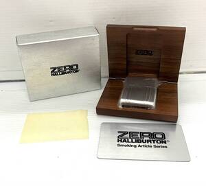 〈ライター〉ZIPPO ジッポー　 ZERO HALLIBURTON 　ゼロハリ　箱　カード付　コレクション　喫煙具【中古/現状品/着火未確認】005023-14