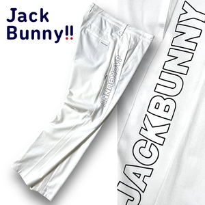 新品 Jack Bunny!! ジャックバニー パーリーゲイツ コットンツイル ハイストレッチ サイドロゴパンツ ゴルフウェア 4 M 春夏 GOLF ◆B3843