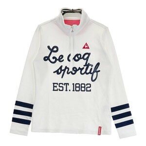 LECOQ GOLF ルコックゴルフ ハーフジップ 長袖Tシャツ ロゴ ホワイト系 S [240101223349] ゴルフウェア レディース