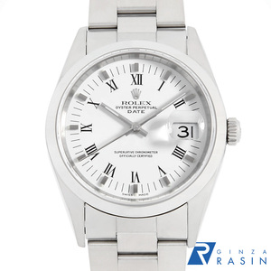 ロレックス オイスターパーペチュアル デイト 15200 ホワイト センターローマ P番 中古 メンズ 腕時計